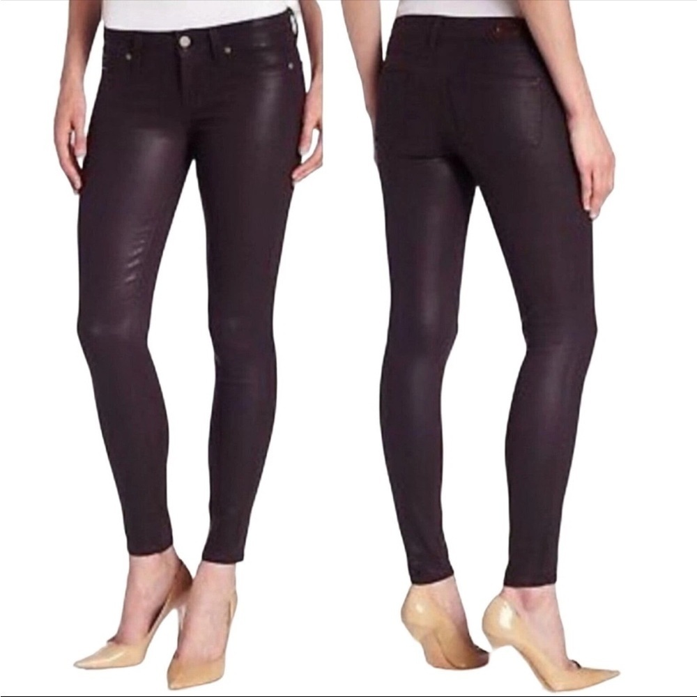 Paige Verdugo Ankle Skinny Jean in Black Cherry Silk 26